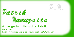 patrik mamuzsits business card